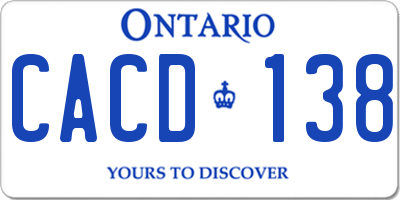 ON license plate CACD138