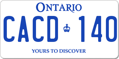 ON license plate CACD140