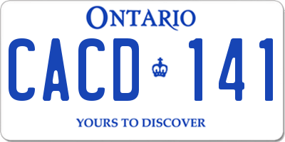 ON license plate CACD141