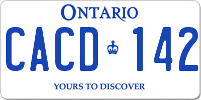 ON license plate CACD142