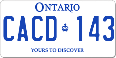 ON license plate CACD143