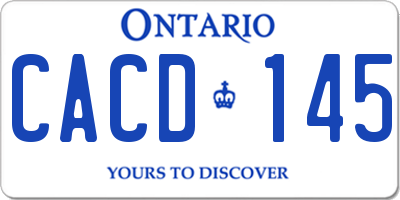 ON license plate CACD145