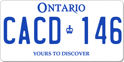 ON license plate CACD146