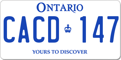 ON license plate CACD147