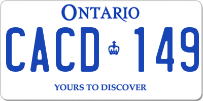 ON license plate CACD149