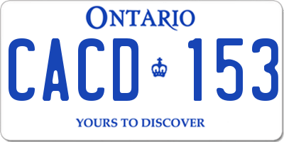 ON license plate CACD153