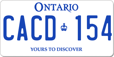 ON license plate CACD154