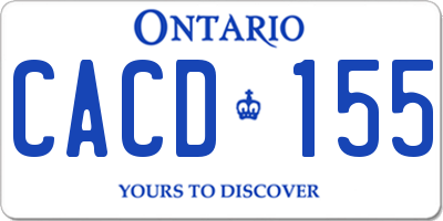 ON license plate CACD155