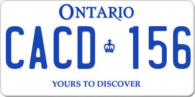 ON license plate CACD156