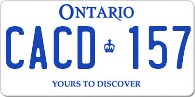 ON license plate CACD157