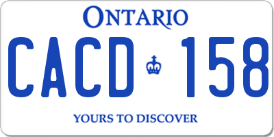 ON license plate CACD158