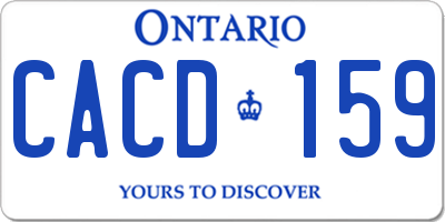 ON license plate CACD159