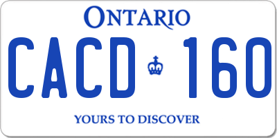 ON license plate CACD160