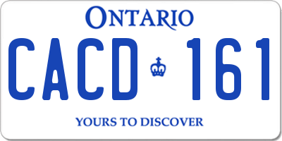 ON license plate CACD161