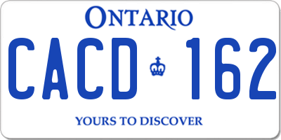 ON license plate CACD162