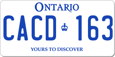 ON license plate CACD163