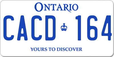 ON license plate CACD164