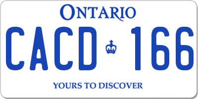 ON license plate CACD166