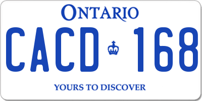 ON license plate CACD168