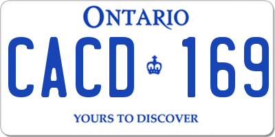 ON license plate CACD169