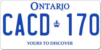 ON license plate CACD170