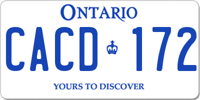 ON license plate CACD172