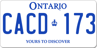 ON license plate CACD173