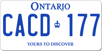 ON license plate CACD177