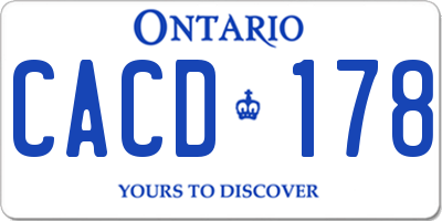 ON license plate CACD178