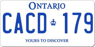 ON license plate CACD179