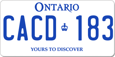 ON license plate CACD183