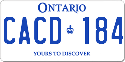 ON license plate CACD184