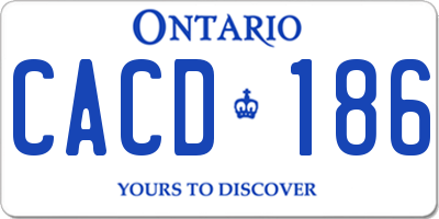 ON license plate CACD186