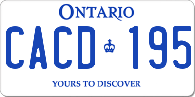 ON license plate CACD195