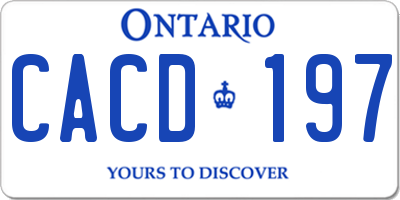 ON license plate CACD197