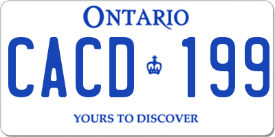 ON license plate CACD199