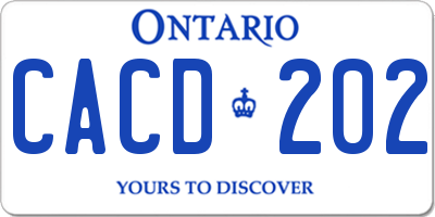 ON license plate CACD202