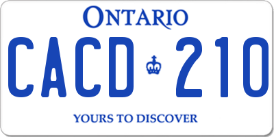 ON license plate CACD210