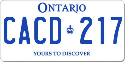 ON license plate CACD217