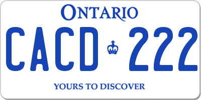 ON license plate CACD222