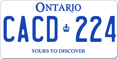 ON license plate CACD224