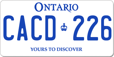 ON license plate CACD226