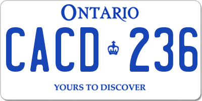 ON license plate CACD236