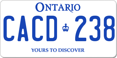 ON license plate CACD238