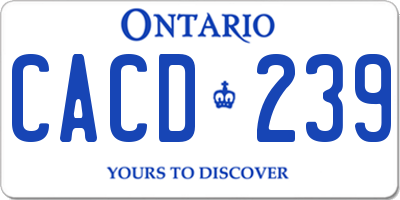 ON license plate CACD239