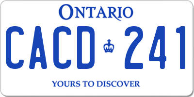 ON license plate CACD241