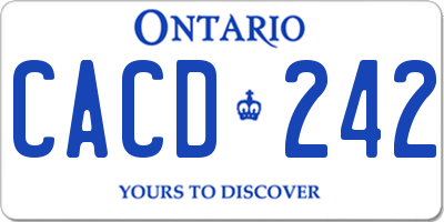 ON license plate CACD242