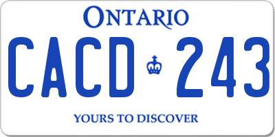 ON license plate CACD243