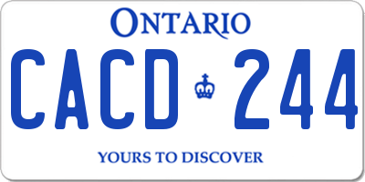 ON license plate CACD244