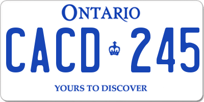 ON license plate CACD245